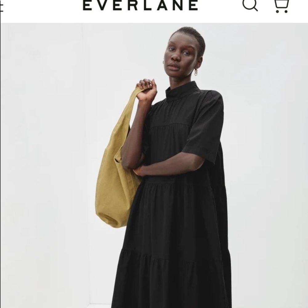 New size M Everlane black cotton shift dress. Tags still on.